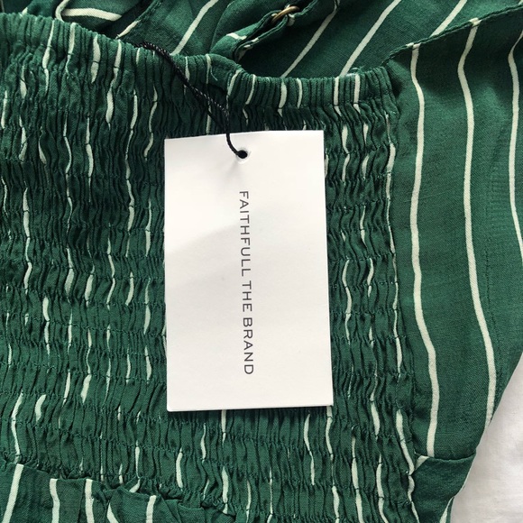 PRESLEY GREEN STRIPED TIE-FRONT JUMPSUIT - Picture 5 of 6